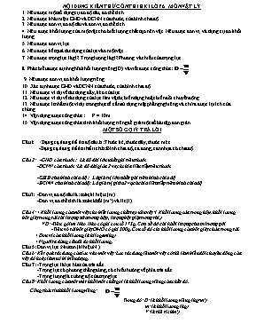Đề cương ôn tập học kì I Vật lí khối 6 - Năm học 2016-2017